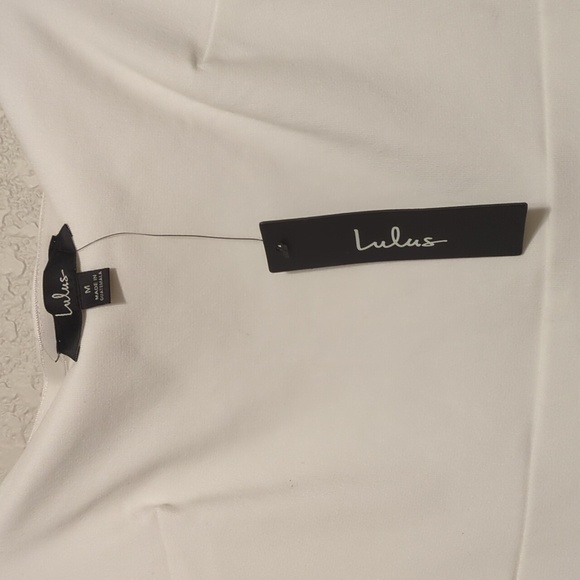 Lulu's How Much I Care ivory off shoulder fitted bodycon trumpet midi dress - Picture 10 of 12